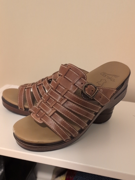 Dansko Shoes - Brown Leather Dansko Clog Sandal Size 7.5